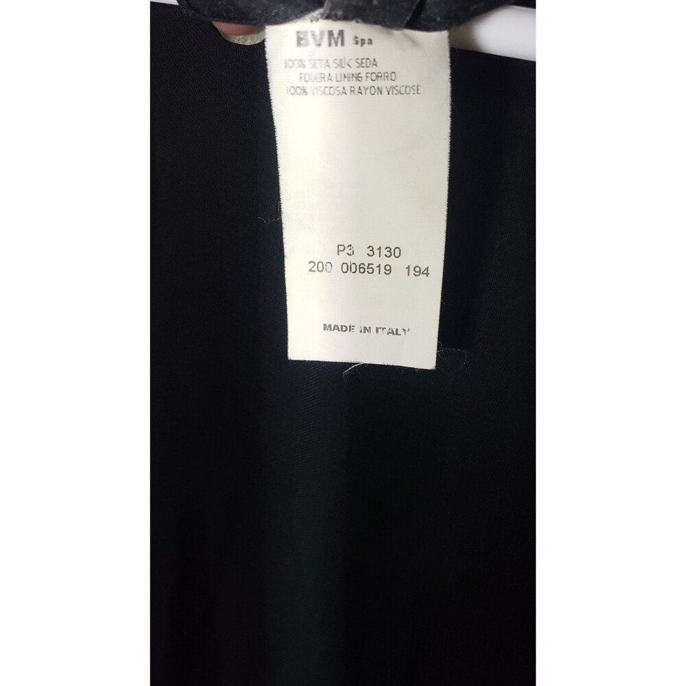 Vintage Les Copains 100% Silk Dress Made In Italy Size IT 44 (US 8) Ruffle Black - Picture 5 of 11